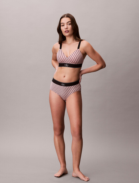 Lightly Lined Bralette - Graphic Monogram Microfibre Stretch