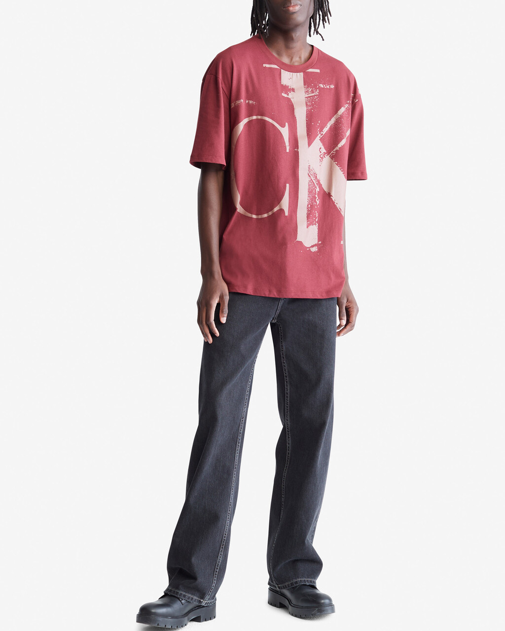 OVERSIZED CK RELAXED TEE, Alpine Berry, hi-res