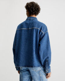 RECYCLED DENIM UTILITY SHIRT, Denim Dark, hi-res