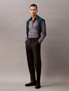 Supima Stretch Cotton Slim Button-Down Shirt, Antique Violet, hi-res