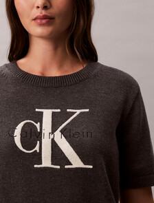 Monologo Cropped Jumper, B85 Charcoal Heather, hi-res
