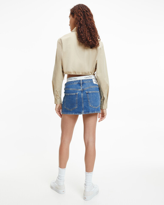 CROPPED COTTON TWILL SHIRT