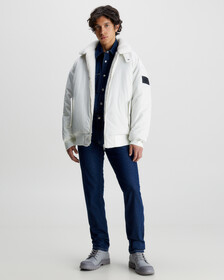 Reversible Sherpa Bomber Jacket, Ivory, hi-res