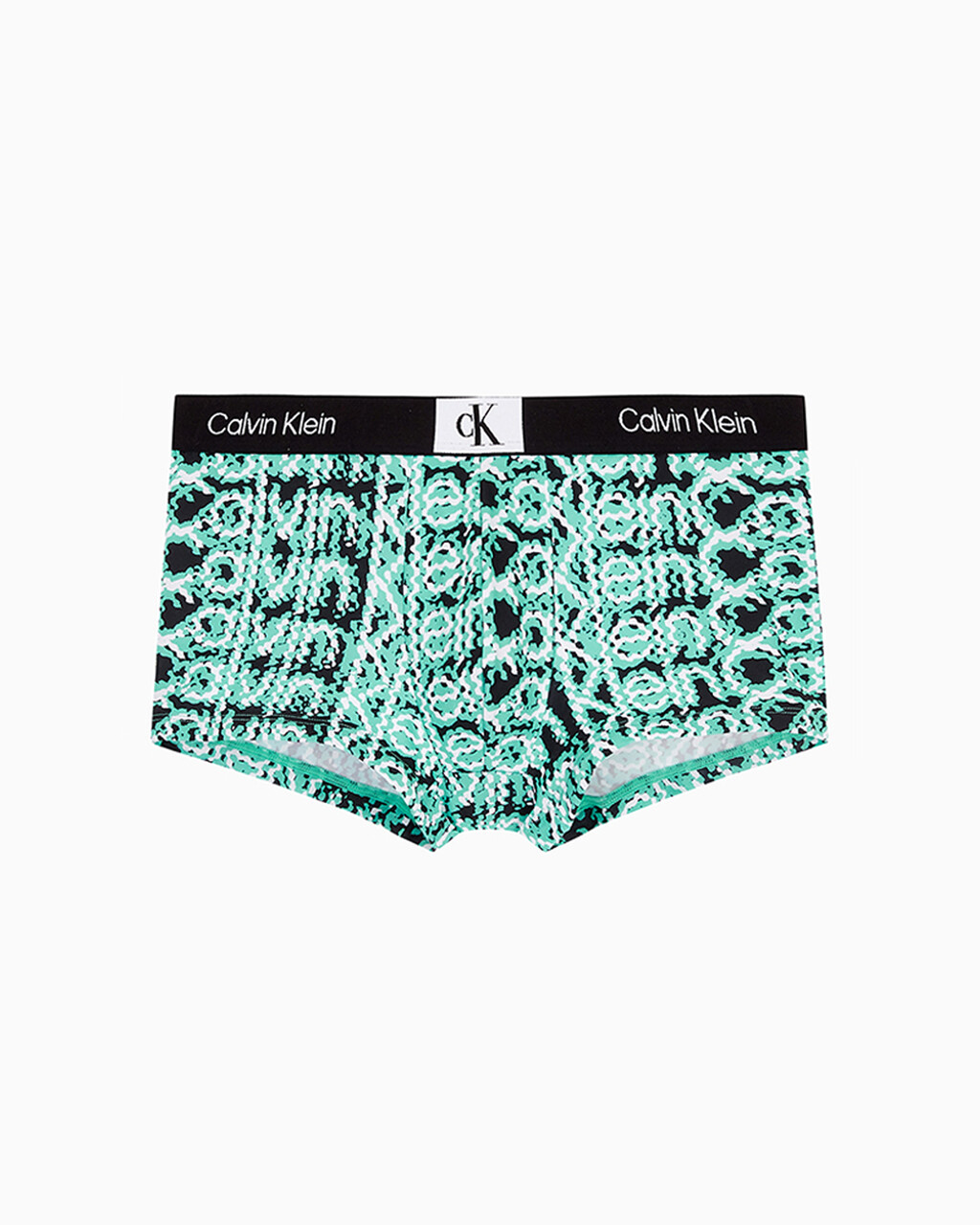CALVIN KLEIN 1996 微細纖維低腰內褲, LAYERED WAVY LOGO PRINT_FRESH PEPPERMINT, hi-res