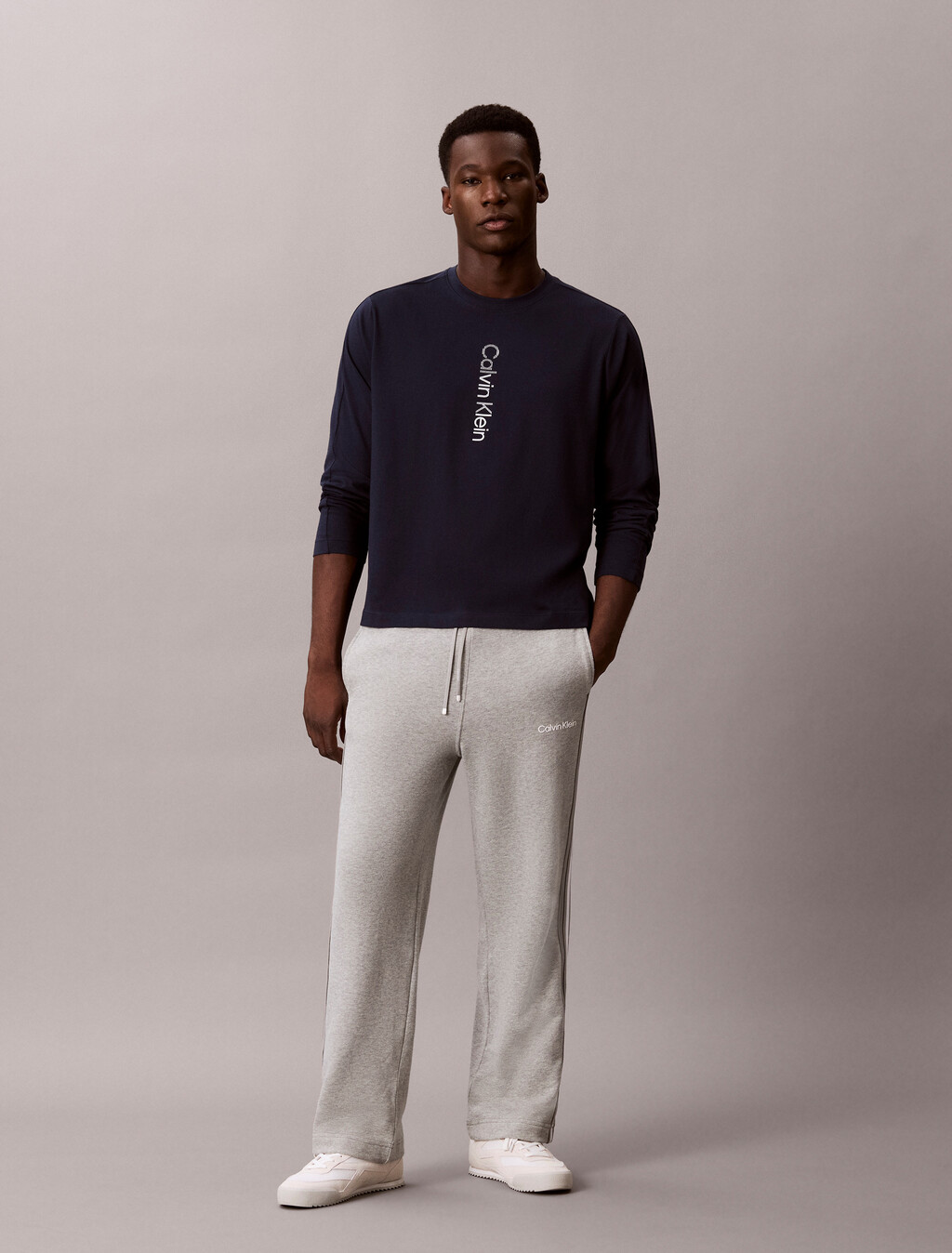 棉質混紡毛圈布束口運動褲, Medium Grey Heather, hi-res