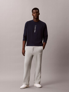 棉質混紡毛圈布束口運動褲, Medium Grey Heather, hi-res