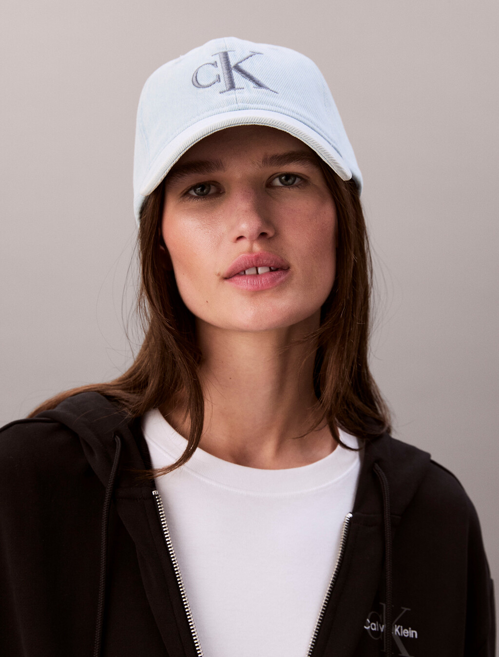 Monogram標誌刺繡牛仔棒球帽, Light Wash Denim, hi-res