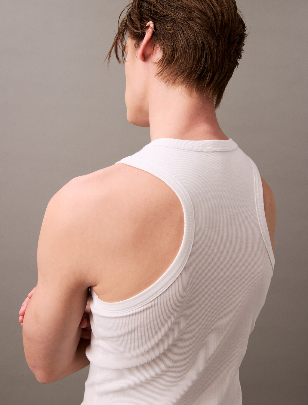 Cotton Stretch Sleep Tank Top, White, hi-res