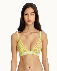 CK One Cotton Lightly Lined 三角罩杯內衣, DART FROG PRINT+CYBER GREEN, hi-res