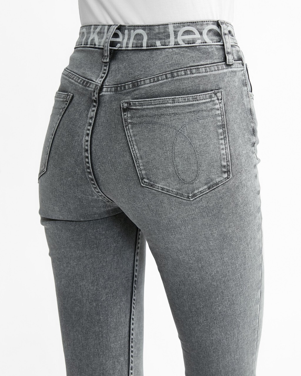 Ultimate Stretch 彈力高腰緊身牛仔褲, Denim Grey, hi-res