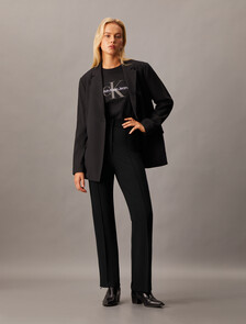 High Rise Flare Milano Pants, Ck Black, hi-res