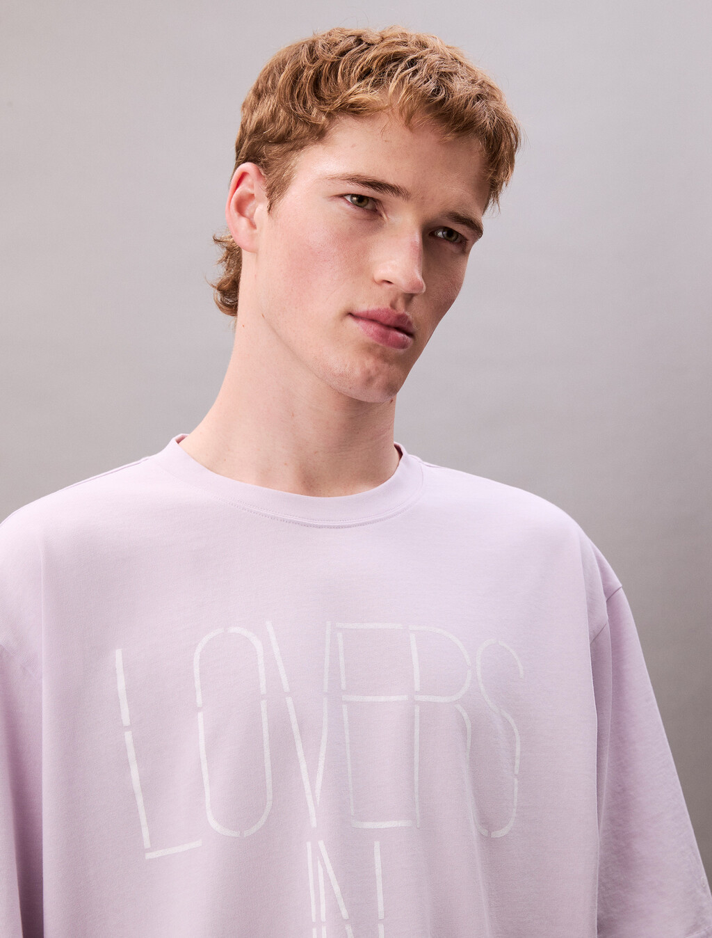 Pride Lovers In Graphic 寬版 T 恤, Lilac Flower, hi-res