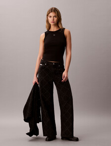 Low Rise Baggy Logo Jeans, CK WORN BLACK, hi-res