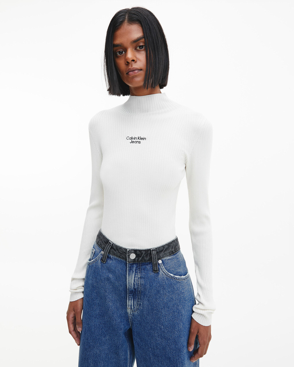SLIM RIB-KNIT JUMPER, IVORY, hi-res