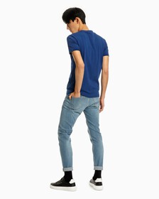 TWO TONE MONOGRAM BOX TEE, Naval Blue, hi-res