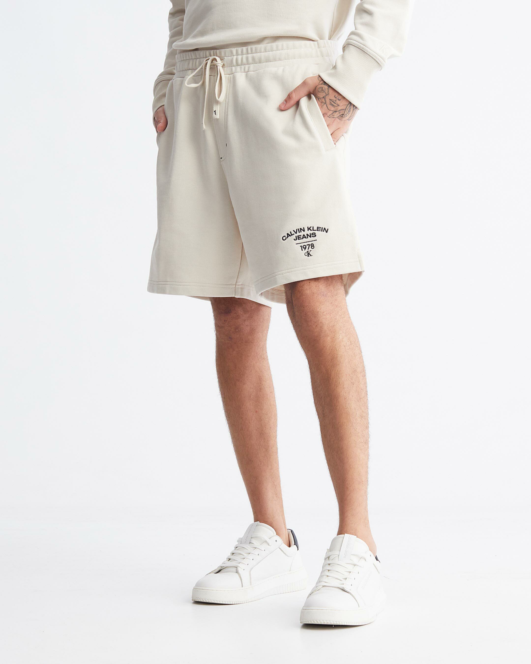 Varsity Curved Logo Sweat Shorts natural Calvin Klein Hong Kong