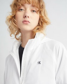 Fitted Waist Zip Up Jacket, Bright White, hi-res