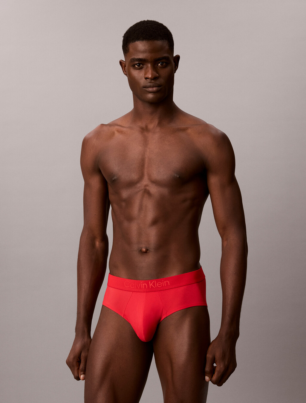 CK Black Microfiber Stretch Hip Brief, Goji Berry, hi-res