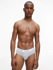 Cottons Stretch 低腰三角褲(3件組), 1 Black/ 1 White/ 1 Grey Heather, hi-res