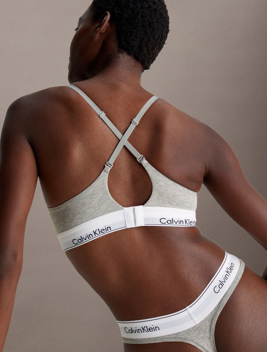 Icon Cotton Push Up Plunge Bra, B10 Grey Heather, hi-res