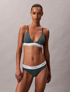 Lightly Lined Triangle Bralette - Icon Cotton Modal, BIJOU MODERN EMBLEM OUTLINE+STRATIFIED SEA, hi-res