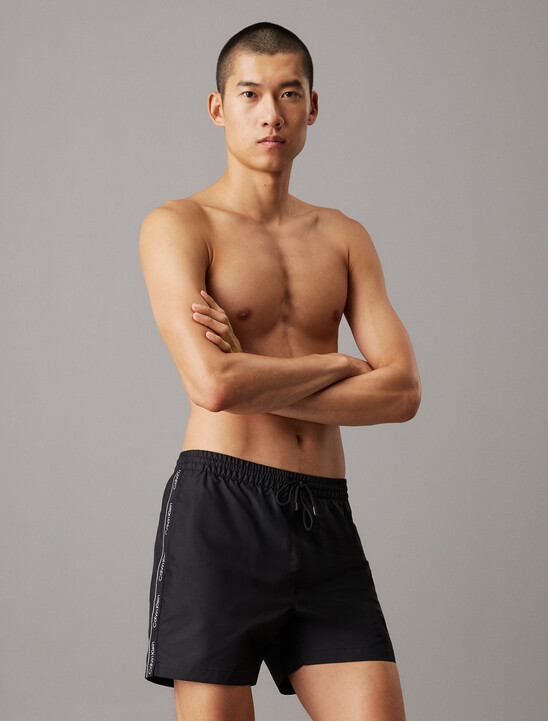 Medium Drawstring Swim Shorts - Logo Tape