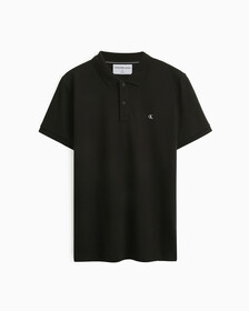 Ck Badge Slim Smooth Cotton Polo, Ck Black, hi-res