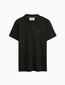 Ck 徽章修身光滑棉質 Polo 衫, Ck Black, hi-res