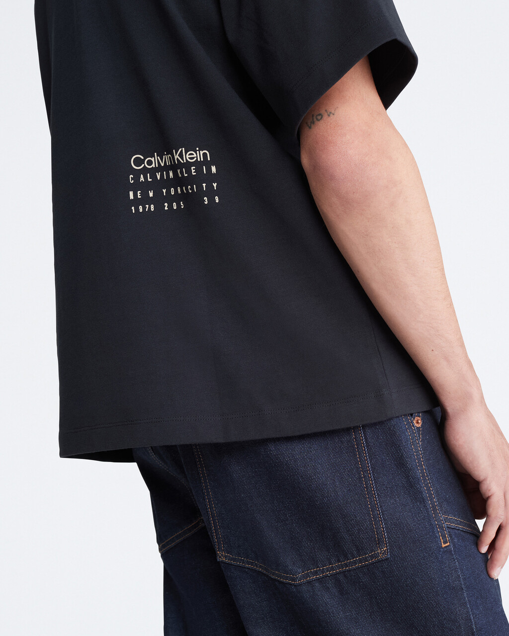 Smooth Cotton Relaxed Crewneck T-Shirt, Black Beauty, hi-res