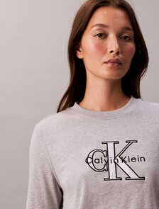 Monogram Long Sleeve Tee, BC06 Grey Heather, hi-res