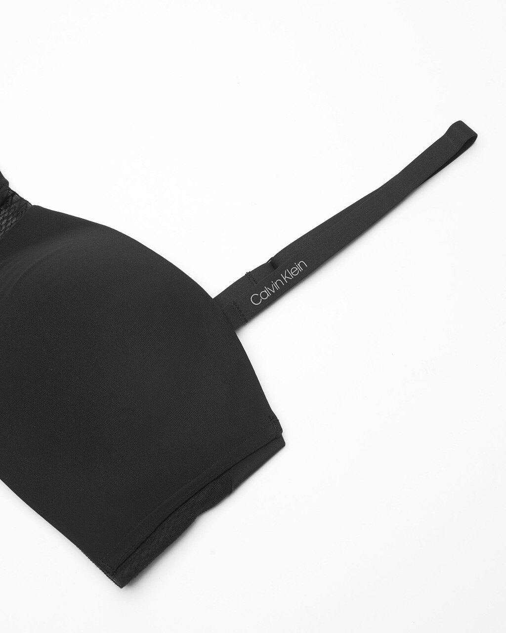 Mesh Lace Lightly Lined Bandeau Bra, Black, hi-res
