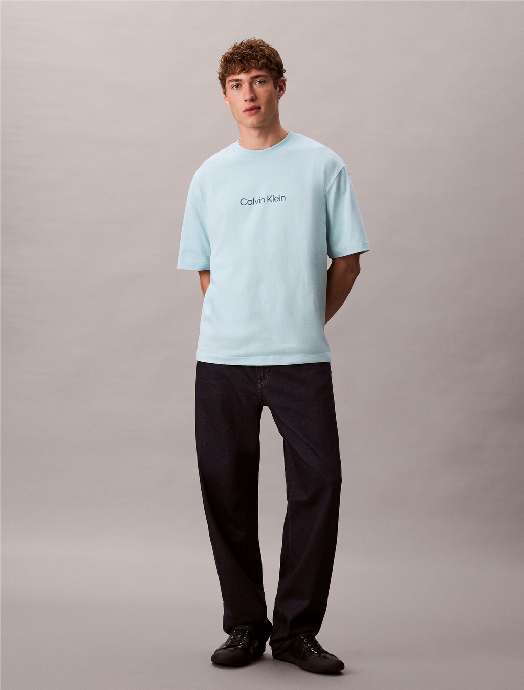 Calvin Logo Crew Neck Tee, Stratosphere, hi-res