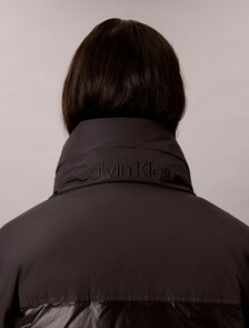 Matte Shine Down Puffer Jacket, Black, hi-res