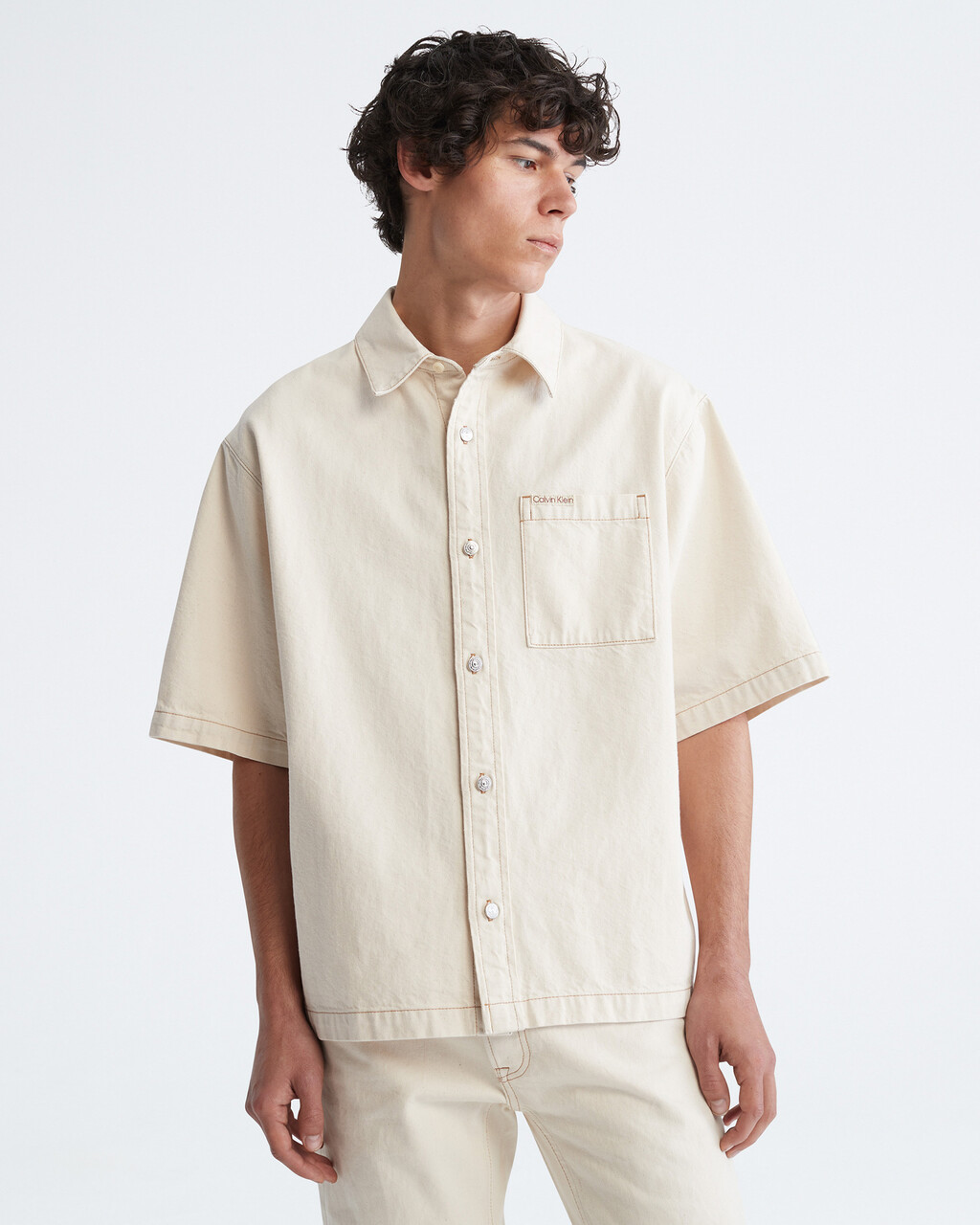NATURALS RAW RINSE DENIM BUTTON-DOWN SHIRT, NATURAL RAW RINSE, hi-res