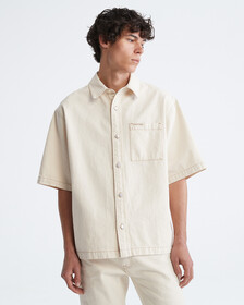 NATURALS RAW RINSE DENIM BUTTON-DOWN SHIRT, NATURAL RAW RINSE, hi-res