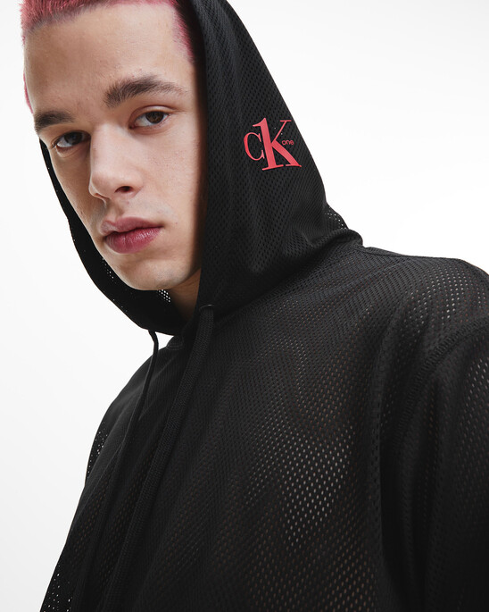 CK ONE GENDERLESS MESH HOODIE