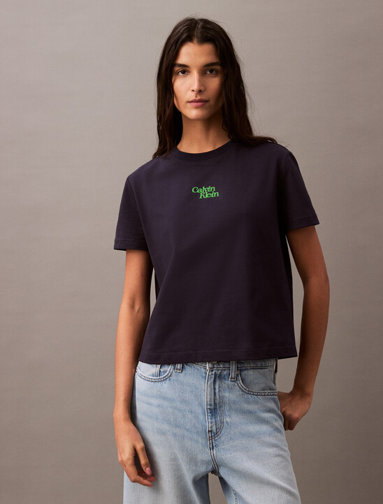 Flocked Logo Crewneck Tee