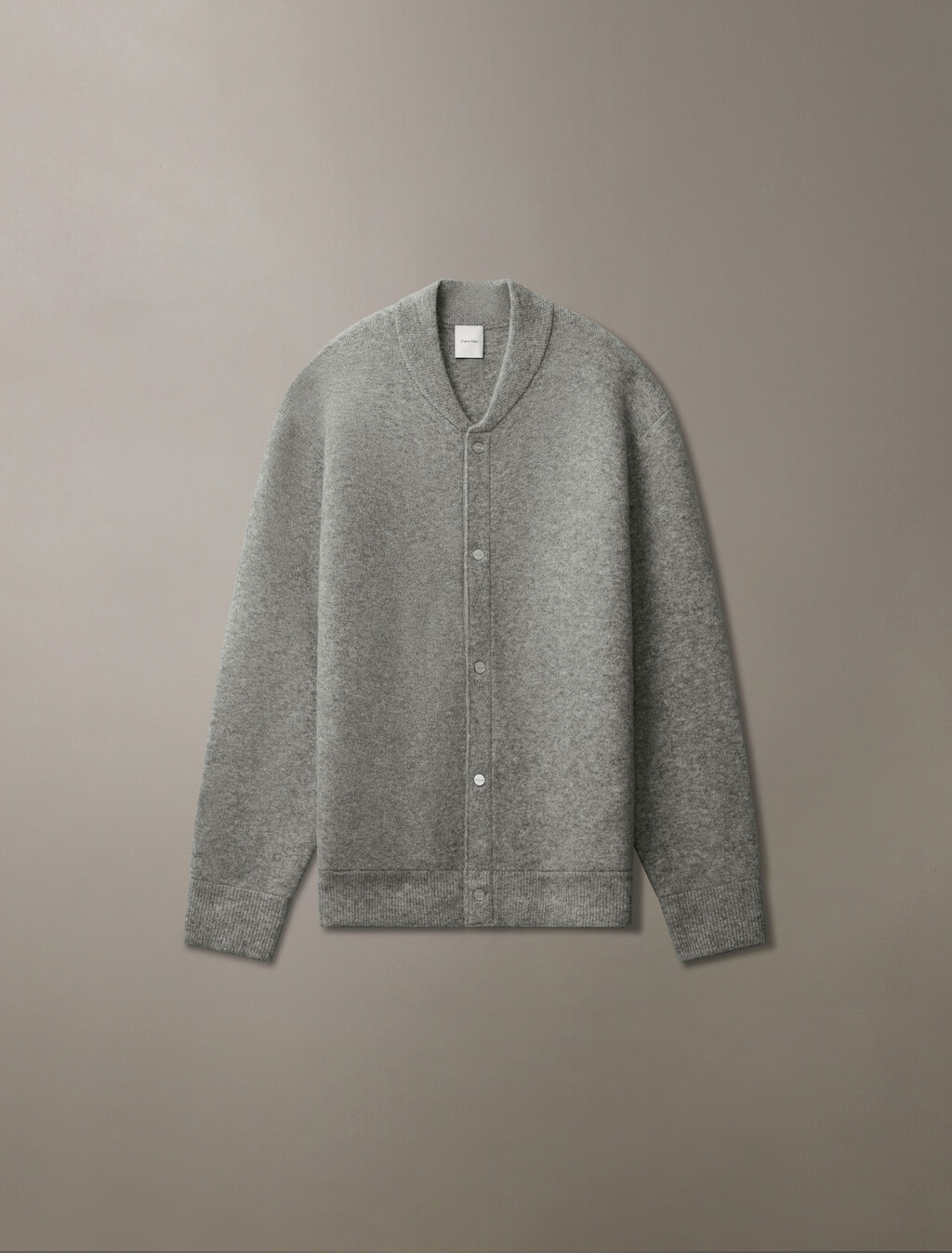 水煮羊毛混合按扣飛行員外套, Medium Grey htr, hi-res