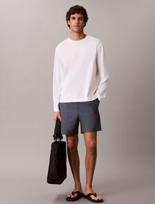 Embroidered Logo Jogger Shorts, Dark Slate, hi-res