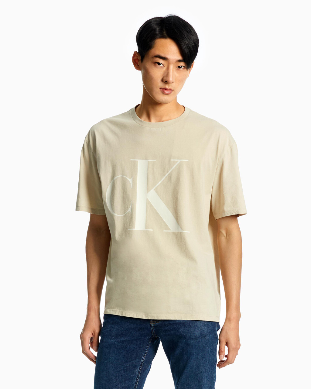 MONOGRAM RELAXED FIT TEE, UNBLEACHED-100A, hi-res