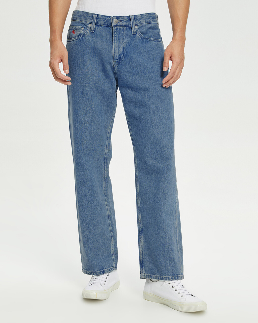 CK One 及踝牛仔寬管褲, Denim Medium, hi-res
