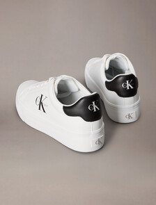 Vulcanized Flatform Lace Up Trainer, Bright White, hi-res