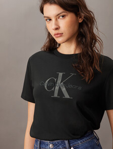 經典 Monogram 標誌 T 裇, Black, hi-res