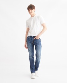 37.5 BODY 五袋式牛仔褲, Visual Dark Blue Hanger Loop, hi-res