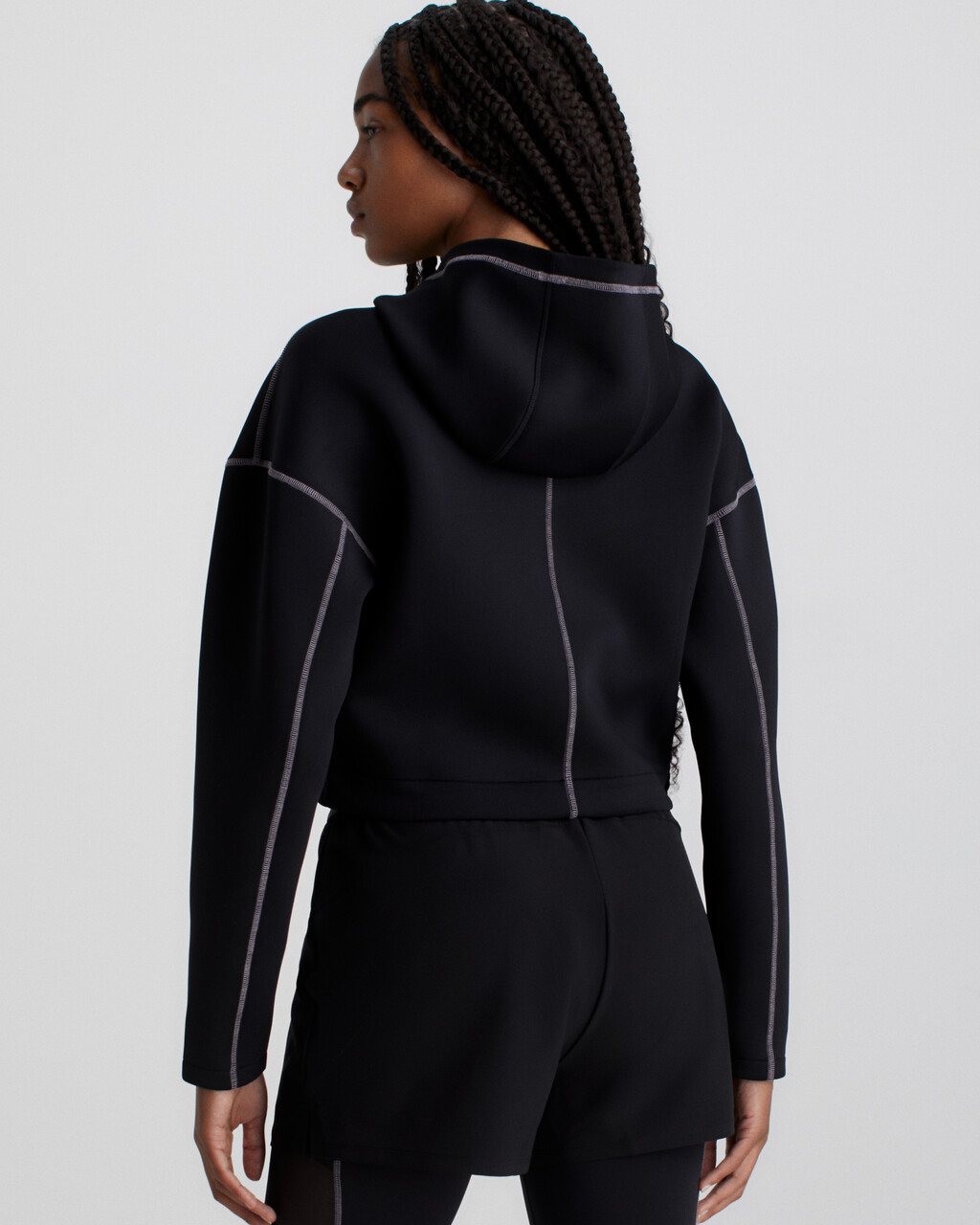Cropped Logo Hoodie, BLACK BEAUTY, hi-res