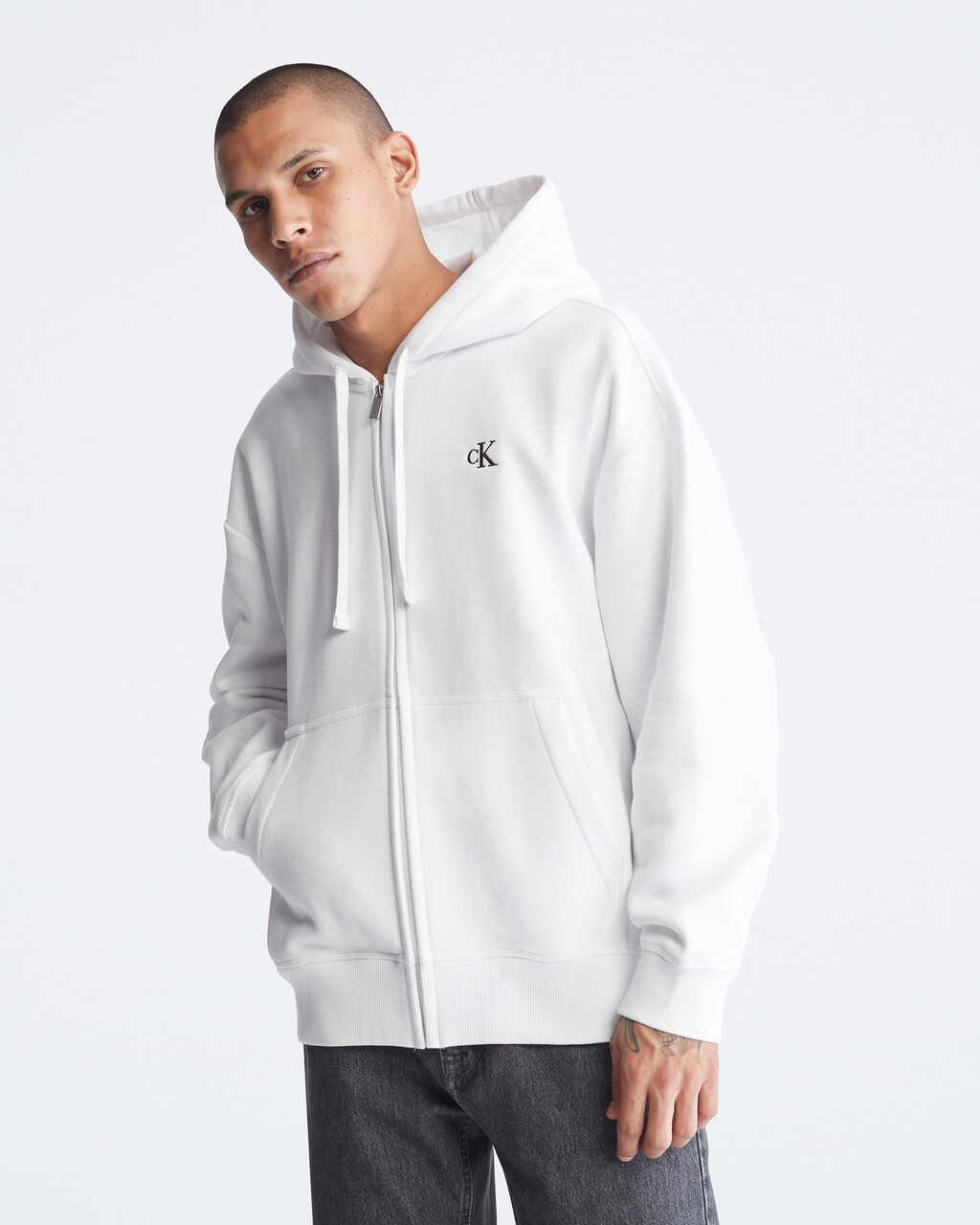 calvin klein zip through hoodie