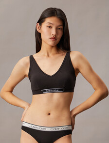 Bamboo Comfort Lightly Lined Bralette, Black, hi-res