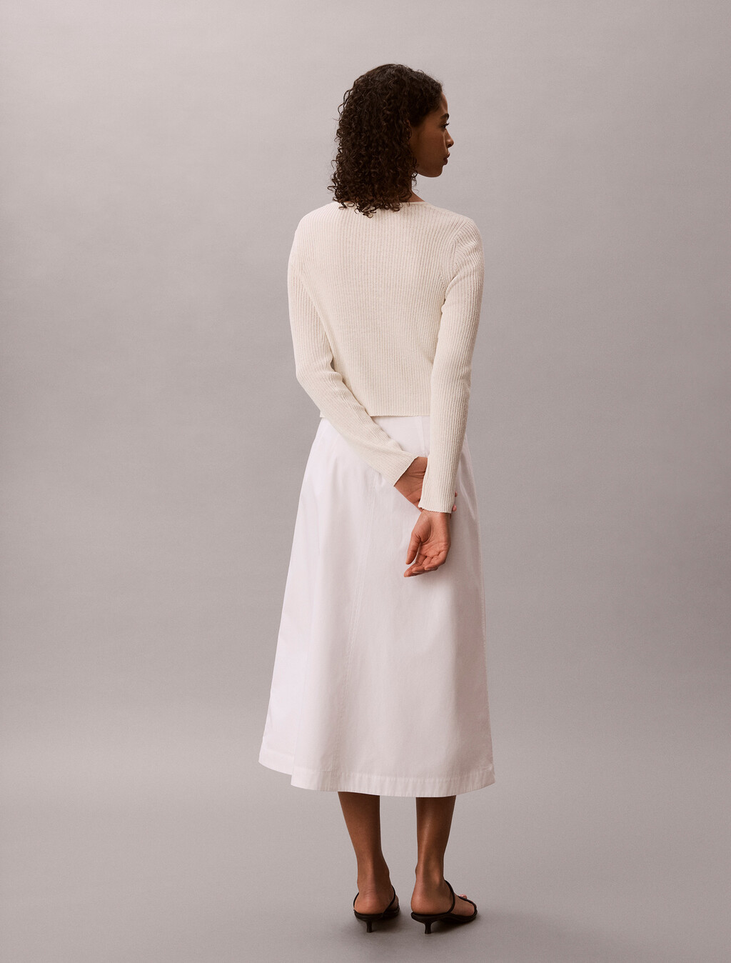 Linen Blend Tie Front Cardigan, Tofu, hi-res