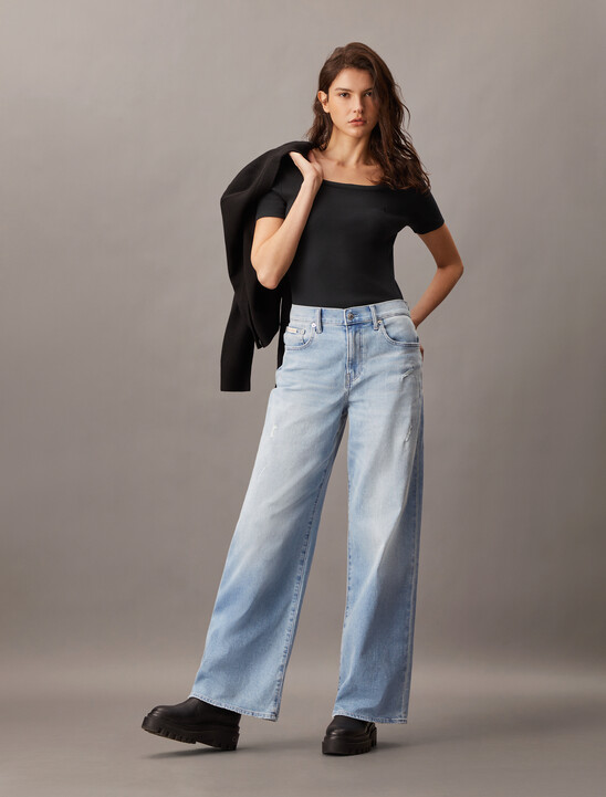 Casual Scoop Neck Rib Knit Tee