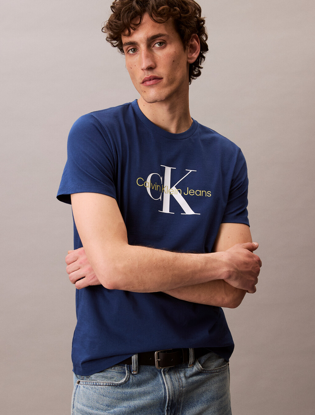 Monogram T-shirt, Blue Jean, hi-res